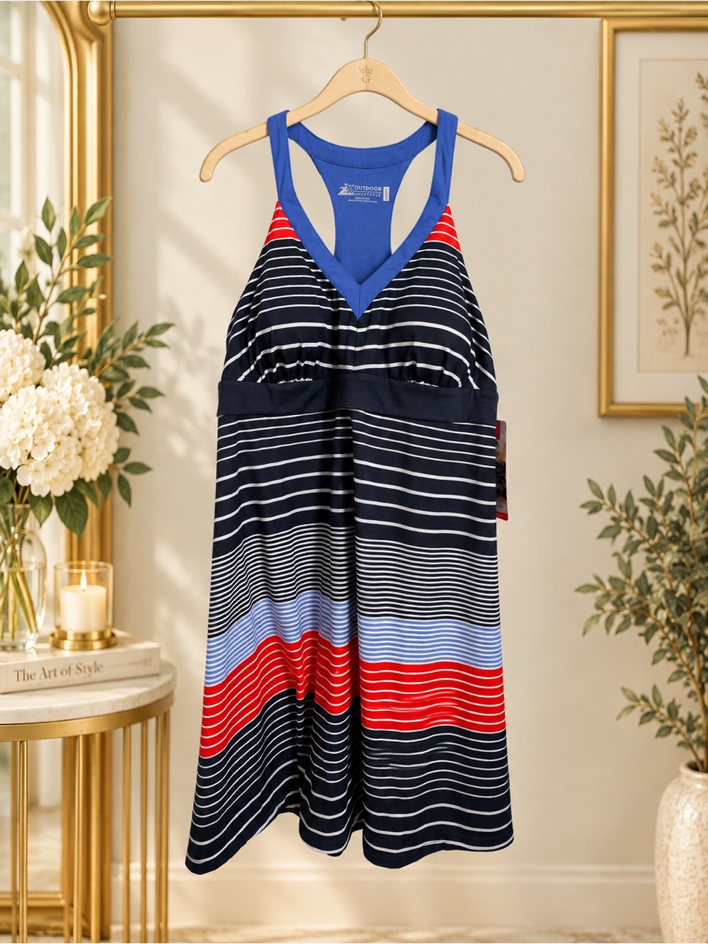 ZeroXposur Celeste Striped Racerback Swim Dress XXL NWT Activewear
